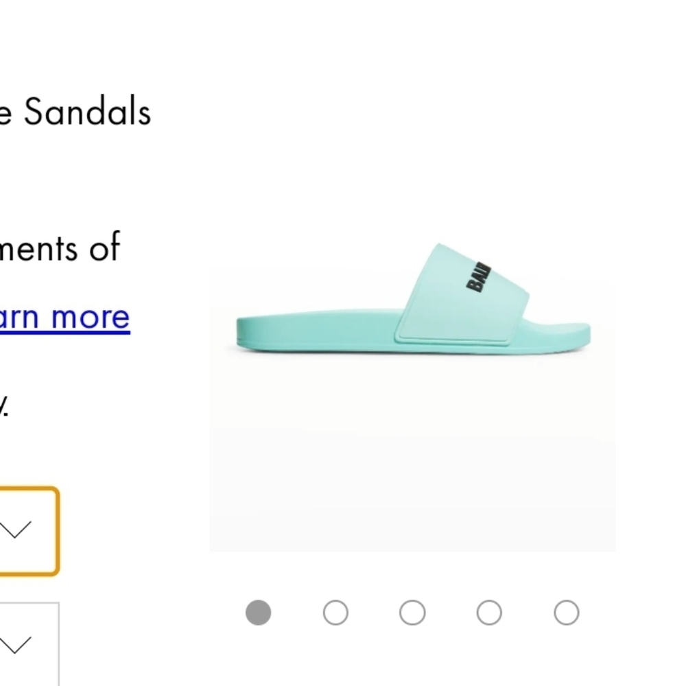 New men balenciaga mint and black pool slide Sandals Shoes size 8